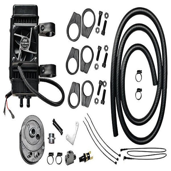 Fan-assisted Vertical 10-row Oil Cooler System | Baxter's Garage